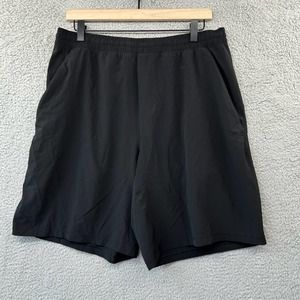 LULULEMON Mens Gym Athletic Shorts XL Black Pockets 4 Way
